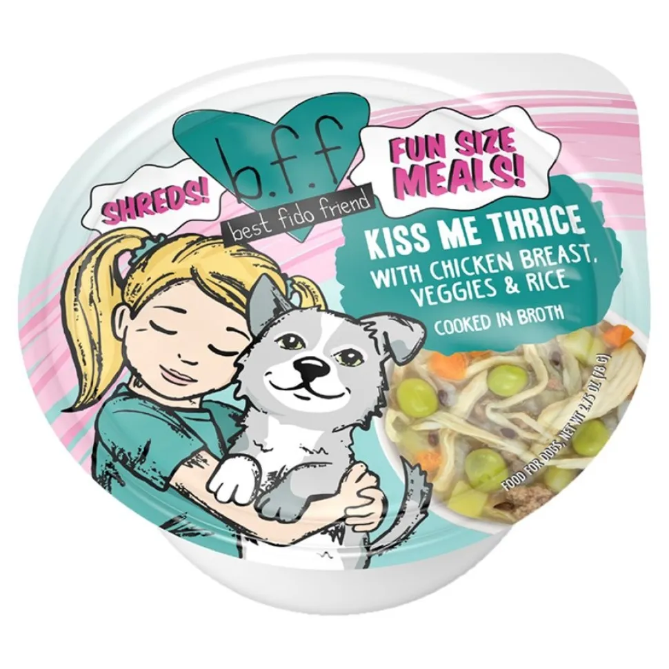 Weruva B.F.F. Dog Fun Size Kiss Me Thrice Chicken, Veggies & Rice Wet Dog Food Cups 2.75-oz