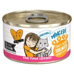 Weruva B.F.F. Minced Tuna & Salmon Soulmates Dinner in Gelée Wet Cat Food 3-oz