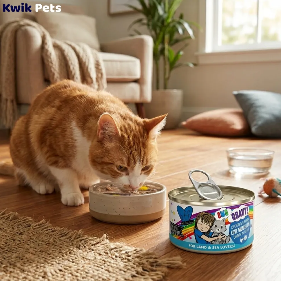 Weruva B.F.F. OMG Chicken & Pumpkin Love Munchkin! Dinner in Gravy Wet Cat Food 2.8-oz