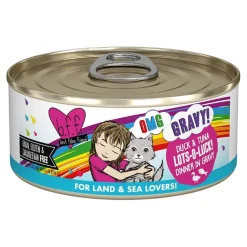 Weruva B.F.F. OMG Duck & Tuna Lots-O-Luck! Dinner in Gravy Wet Cat Food 5.5-oz