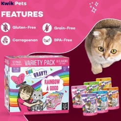 Weruva B.F.F. OMG Rainbow À Gogo Variety Pack Wet Cat Food 3-oz Pouches 12 Count
