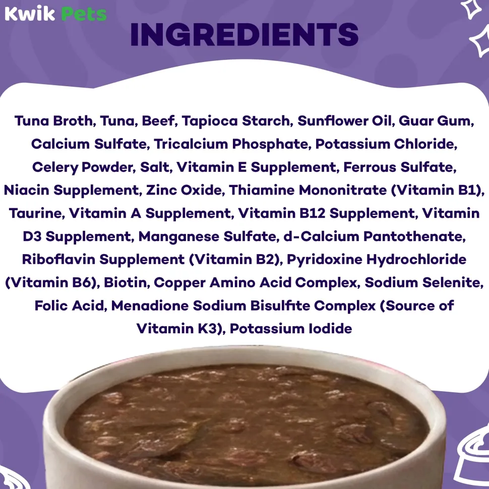 Weruva B.F.F. OMG Tuna & Beef Baby Cakes Dinner in Gravy Wet Cat Food Pouches 3-oz