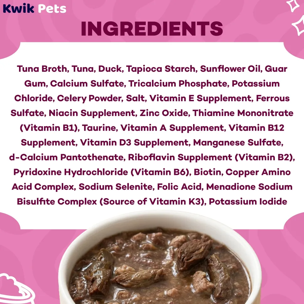 Weruva B.F.F. OMG Tuna & Duck Devour Me Dinner in Gravy Wet Cat Food Pouches 3-oz