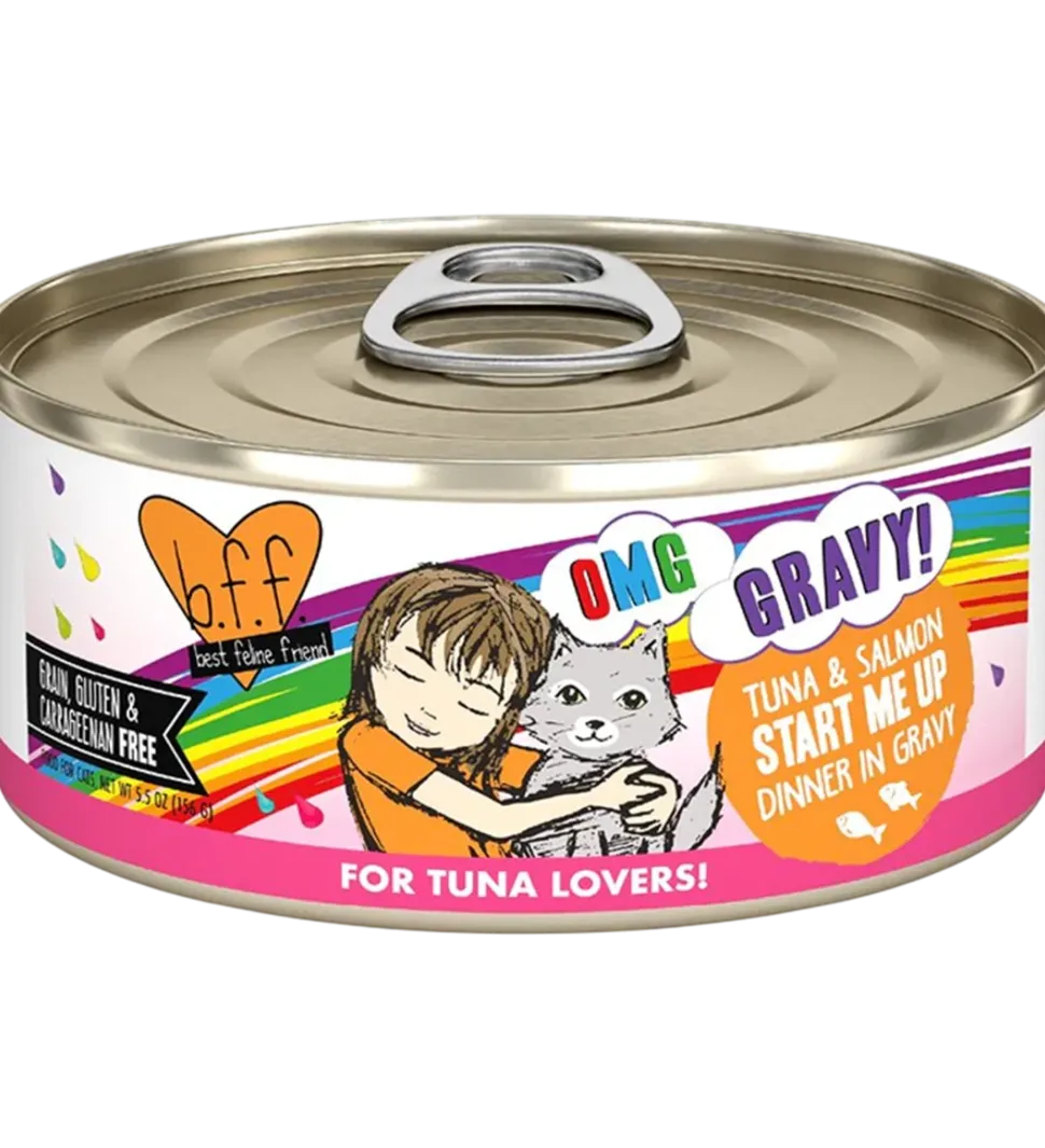 Weruva B.F.F. OMG Tuna & Salmon Start Me Up Dinner in Gravy Wet Cat Food 5.5-oz