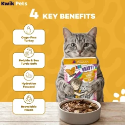 Weruva B.F.F. OMG Tuna & Turkey Tickles Dinner in Gravy Wet Cat Food Pouches 3-oz