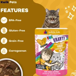 Weruva B.F.F. OMG Tuna & Turkey Tickles Dinner in Gravy Wet Cat Food Pouches 3-oz