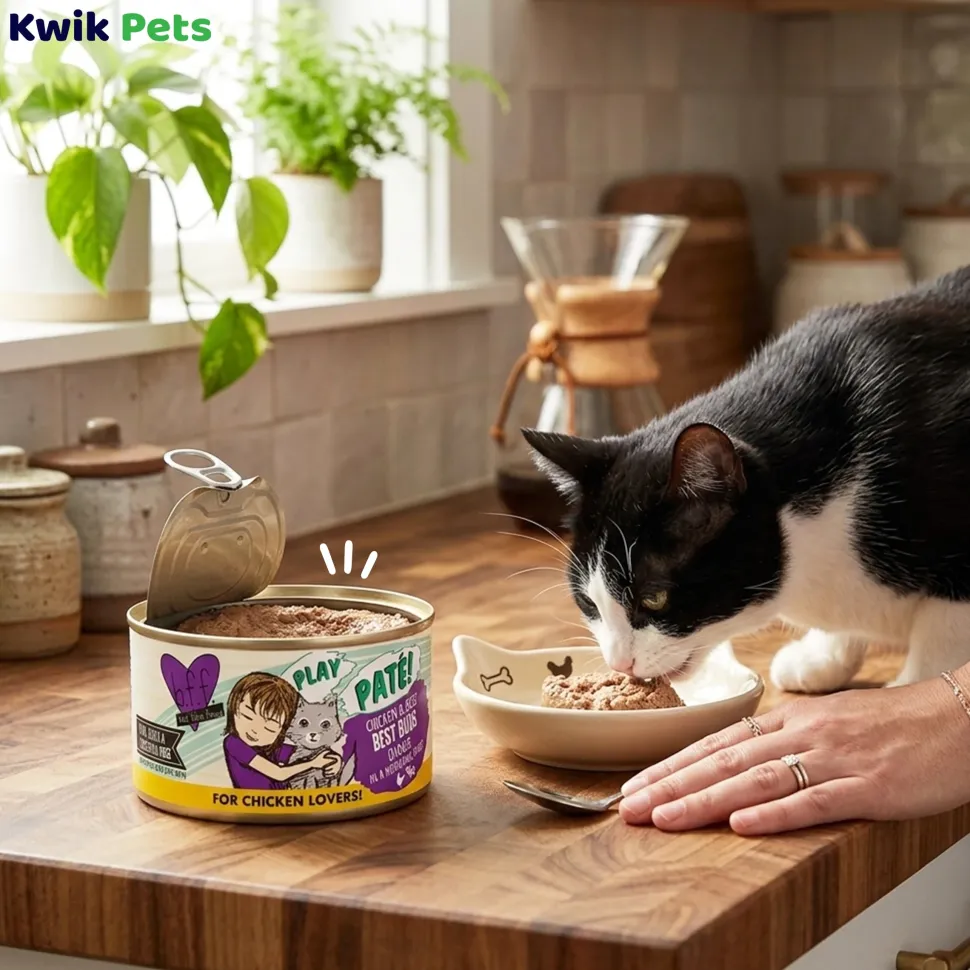 Weruva B.F.F. PLAY Paté Chicken & Beef Best Buds Dinner in a Hydrating Purée Wet Cat Food 2.8-oz