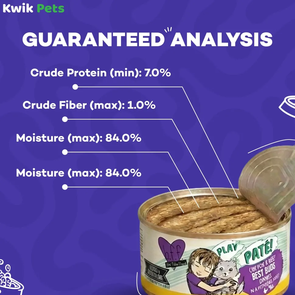 Weruva B.F.F. PLAY Paté Chicken & Beef Best Buds Dinner in a Hydrating Purée Wet Cat Food 2.8-oz
