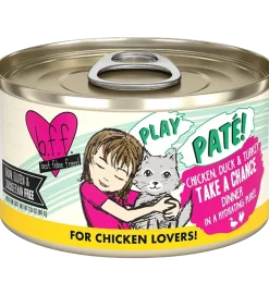 Weruva B.F.F. PLAY Paté Chicken, Duck & Turkey Take A Chance Dinner in a Hydrating Purée Wet Cat Food 2.8-oz