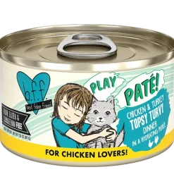 Weruva B.F.F. PLAY Paté Chicken & Turkey Topsy Turvy Dinner in a Hydrating Purée Wet Cat Food 2.8-oz