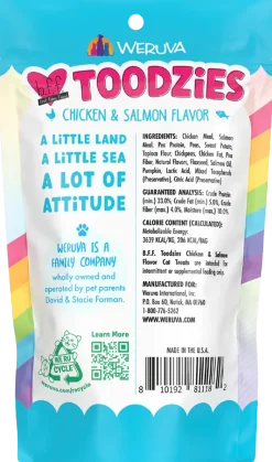 Weruva B.F.F. Toodzies Crunchy Chicken & Salmon Cat Treats 2-oz
