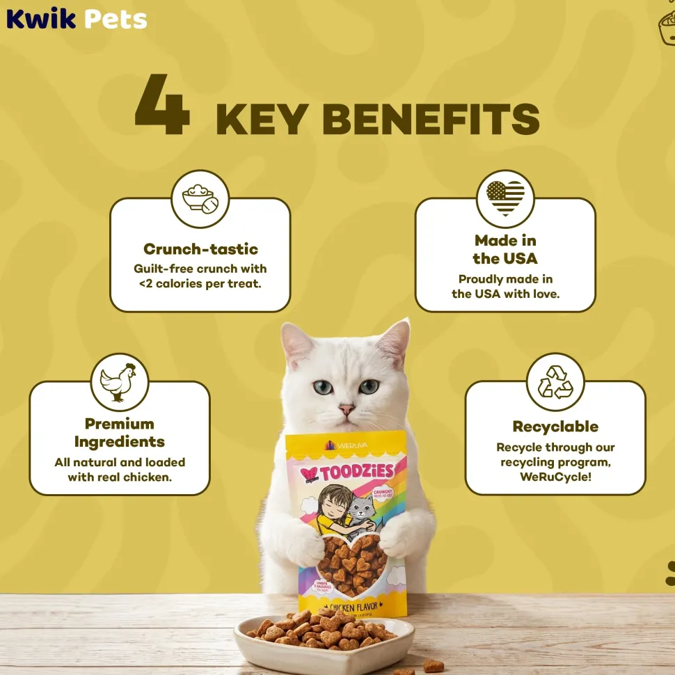 Weruva B.F.F. Toodzies Crunchy Chicken Cat Treats 2-oz