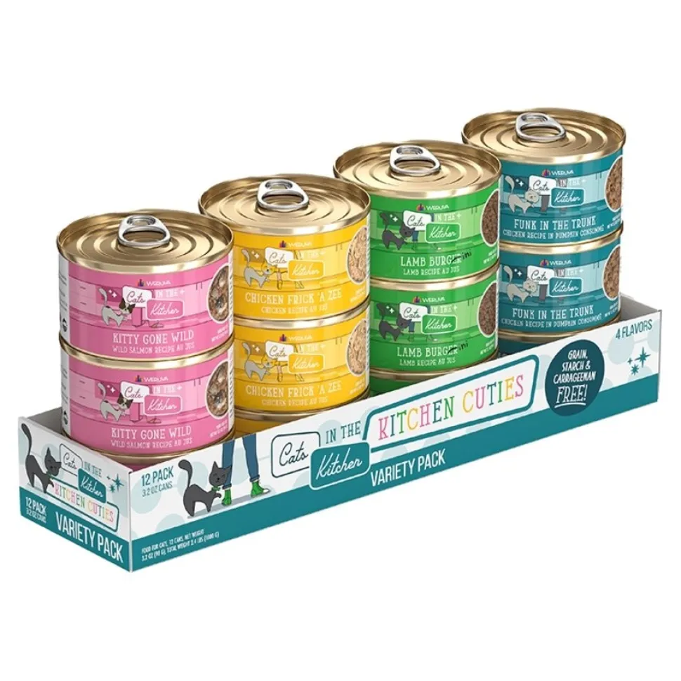 Weruva Cats in the Kitchen Cuties Variety Pack Canned Cat Food 3.2-oz Cans 12 Count