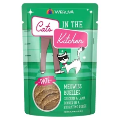 Weruva Cats in the Kitchen Meowiss Bueller Paté Wet Cat Food Chicken & Lamb Dinner in a Hydrating Purée 3-oz