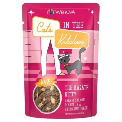 Weruva Cats in the Kitchen The Karate Kitty Paté Wet Cat Food Beef & Salmon Dinner in a Hydrating Purée 3-oz