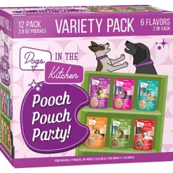 Weruva Dogs in The Kitchen Pooch Pouch Party! Wet Dog Food Variety Pack 2.8-oz Pouches 12 count