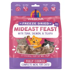 Weruva Mideast Feast Grain-Free Freeze Dried Cat Food Tuna, Salmon & Tilapia 7-oz