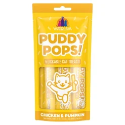 Weruva Puddy Pops Lickable Cat Treats Chicken & Pumpkin 0.5-oz Tubes 5 Count