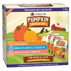 Weruva Pumpkin Patch Up! Pumpkin Pumpkin, What's Your Function?! Variety Pack Food Supplement for Dogs & Cats 2.8-oz Pouch 12 Count