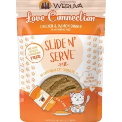 Weruva Slide N' Serve Love Connection Pate Cat Food Chicken & Salmon Dinner in a Hydrating Purée 2.8-oz
