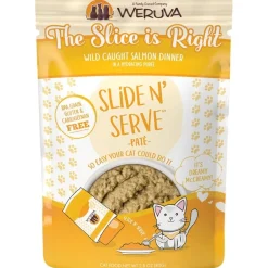 Weruva Slide N' Serve The Slice is Right Pate Cat Food Wild Caught Salmon Dinner in a Hydrating Purée 2.8-oz