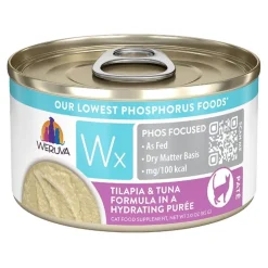 Weruva Wx Phos Focused Wet Cat Food Tilapia & Tuna Formula in a Hydrating Purée 3-oz