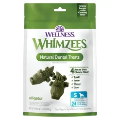 Whimzees Alligator Natural Dental Dog Treats Small 24 Count 12.7-oz