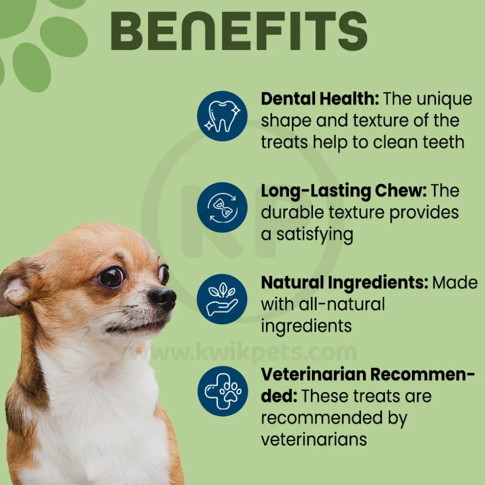 Whimzees Brushzees Natural Dental Dog Treats Small 24 Count 12.7-oz