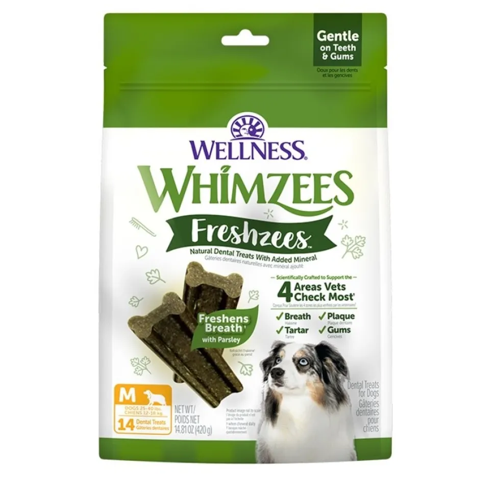 Whimzees Freshzees Natural Dental Dog Treats Medium 14 Count 14.81-oz