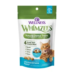 Whimzees Natural Dental Treats for Cats Chicken & Tuna 2-oz