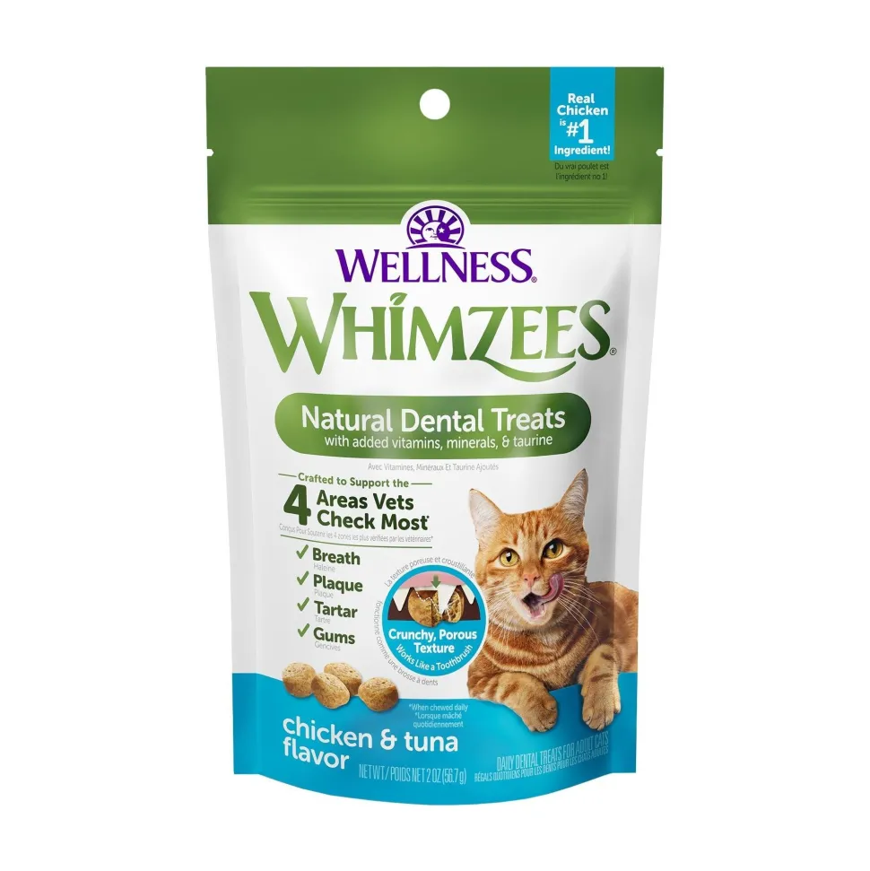 Whimzees Natural Dental Treats for Cats Chicken & Tuna 2-oz