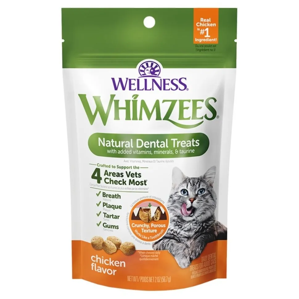 Whimzees Natural Dental Treats for Cats Chicken 2-oz