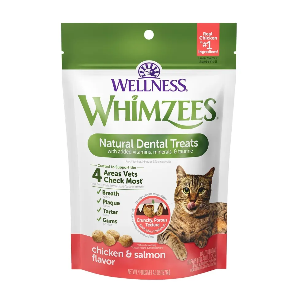 Whimzees Natural Dental Treats for Cats Chicken & Salmon 4.5-oz