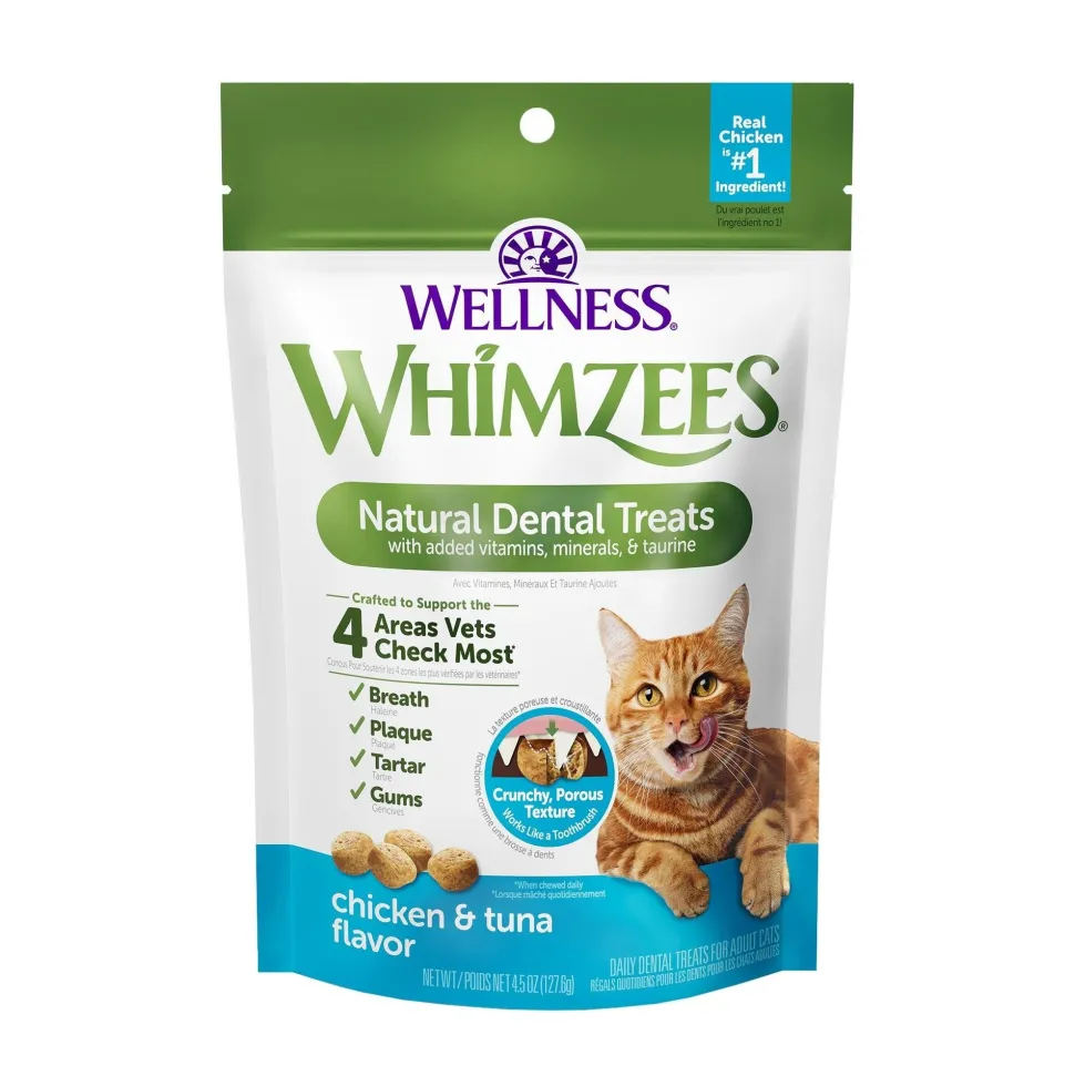 Whimzees Natural Dental Treats for Cats Chicken & Tuna 4.5-oz