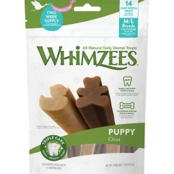 Whimzees Puppy Natural Dental DogTreats Medium & Large 14 Count 7.9-oz