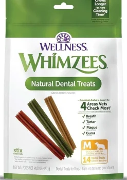 Whimzees Stix Natural Dental Dog Treats Medium 14 Count 14.81-oz