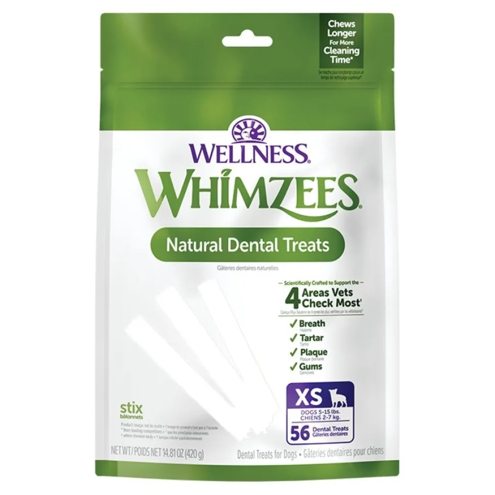 Whimzees Stix Natural Dental Dog Treats Extra Small 56 Count 14.81-oz