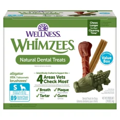 Whimzees Variety Value Box Natural Dental Dog Treats Small 89 Count 2.9-lb