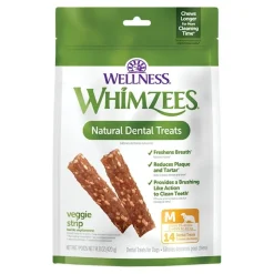 Whimzees Veggie Strip Natural Dental Dog Treats Medium 14 Count 14.8-oz