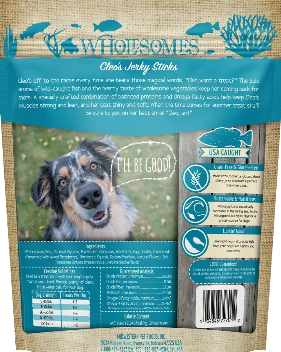 Wholesomes Cleo's Jerky Sticks Grain-Free Dog Treats 25-oz
