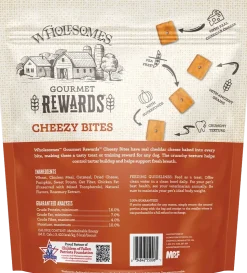 Wholesomes Gourmet Rewards Cheezy Bites Biscuits Oven-Baked Dog Treats Cheddar Cheese 3-lb