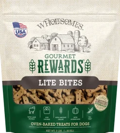 Wholesomes Gourmet Rewards Lite Bites Biscuits Oven-Baked Dog Treats Lamb 3-lb
