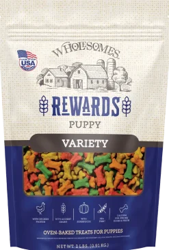 Wholesomes Rewards Puppy Variety Biscuit Oven-Baked Dog Treats Chicken 2-lb