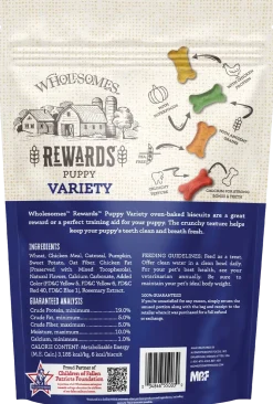 Wholesomes Rewards Puppy Variety Biscuit Oven-Baked Dog Treats Chicken 2-lb