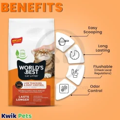 World's Best Cat Litter Low Tracking & Dust Control Multiple Cat Unscented Formula 15-lb