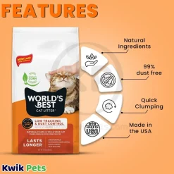 World's Best Cat Litter Low Tracking & Dust Control Multiple Cat Unscented Formula 15-lb