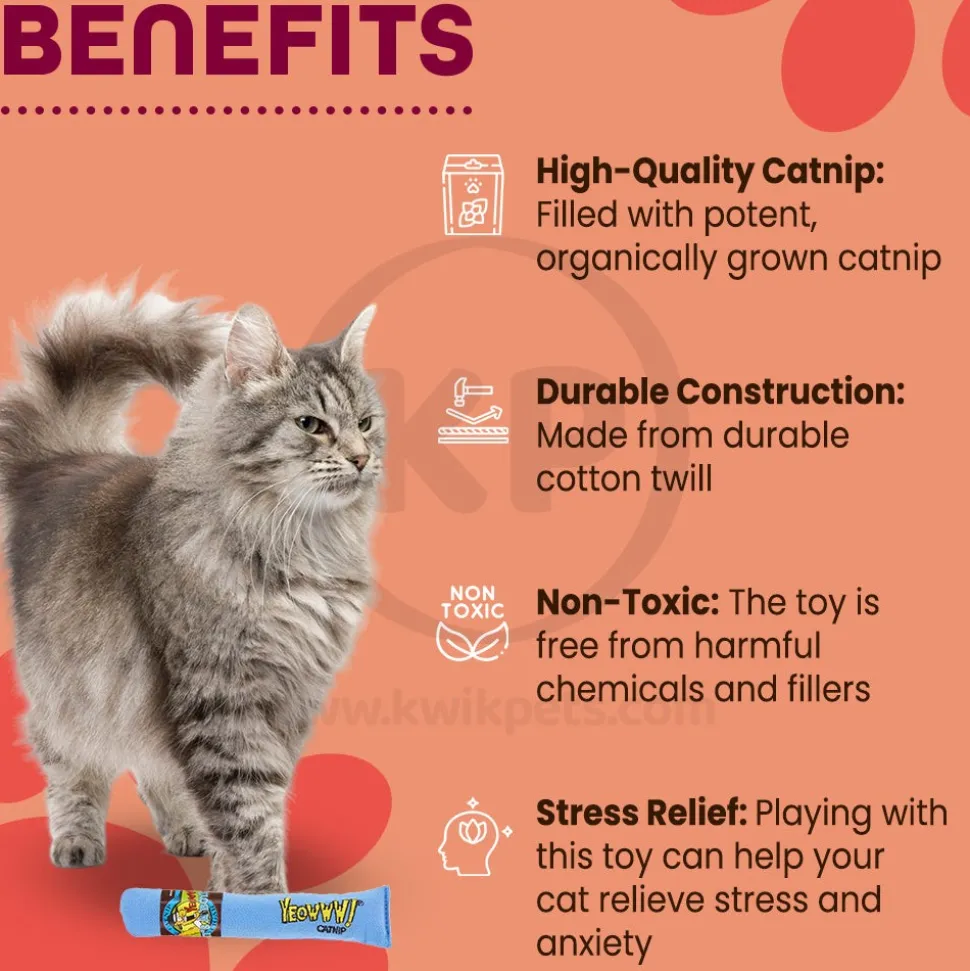 Yeowww! Big Baby Cigars Catnip Cat Toy Blue 7-in