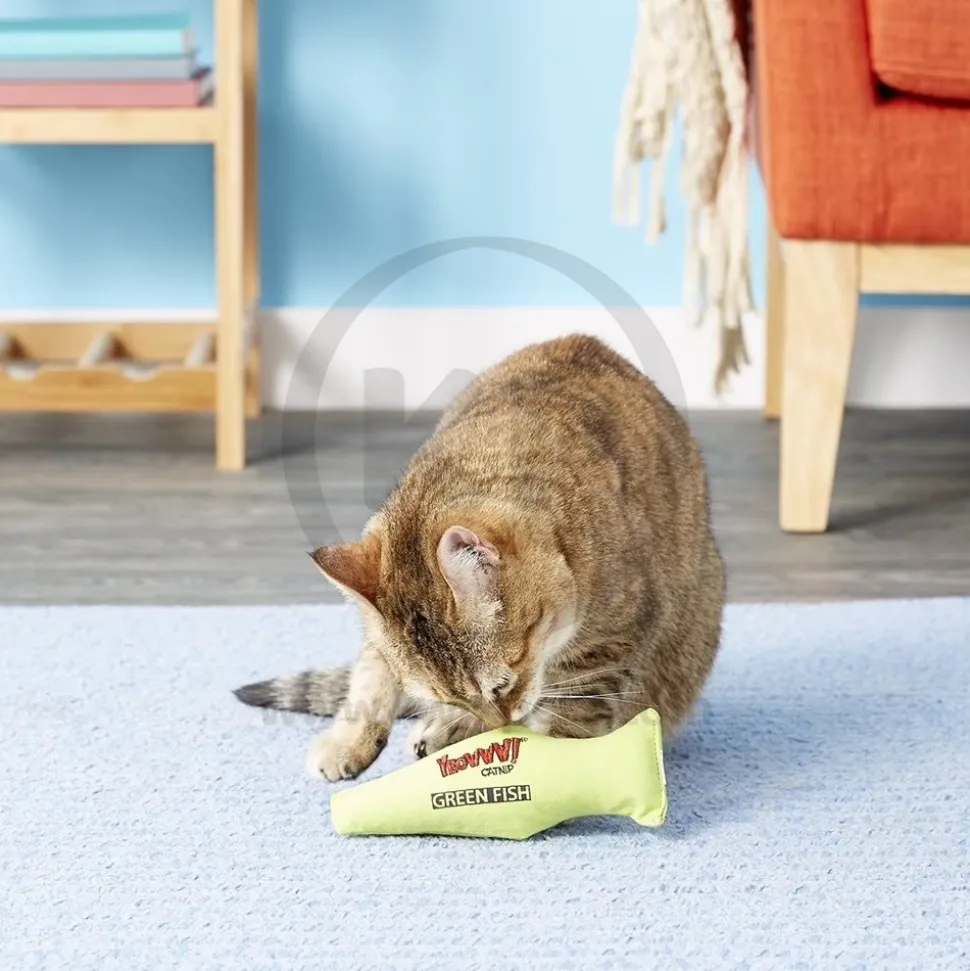 Yeowww! Fish Catnip Cat Toy Green 7-in