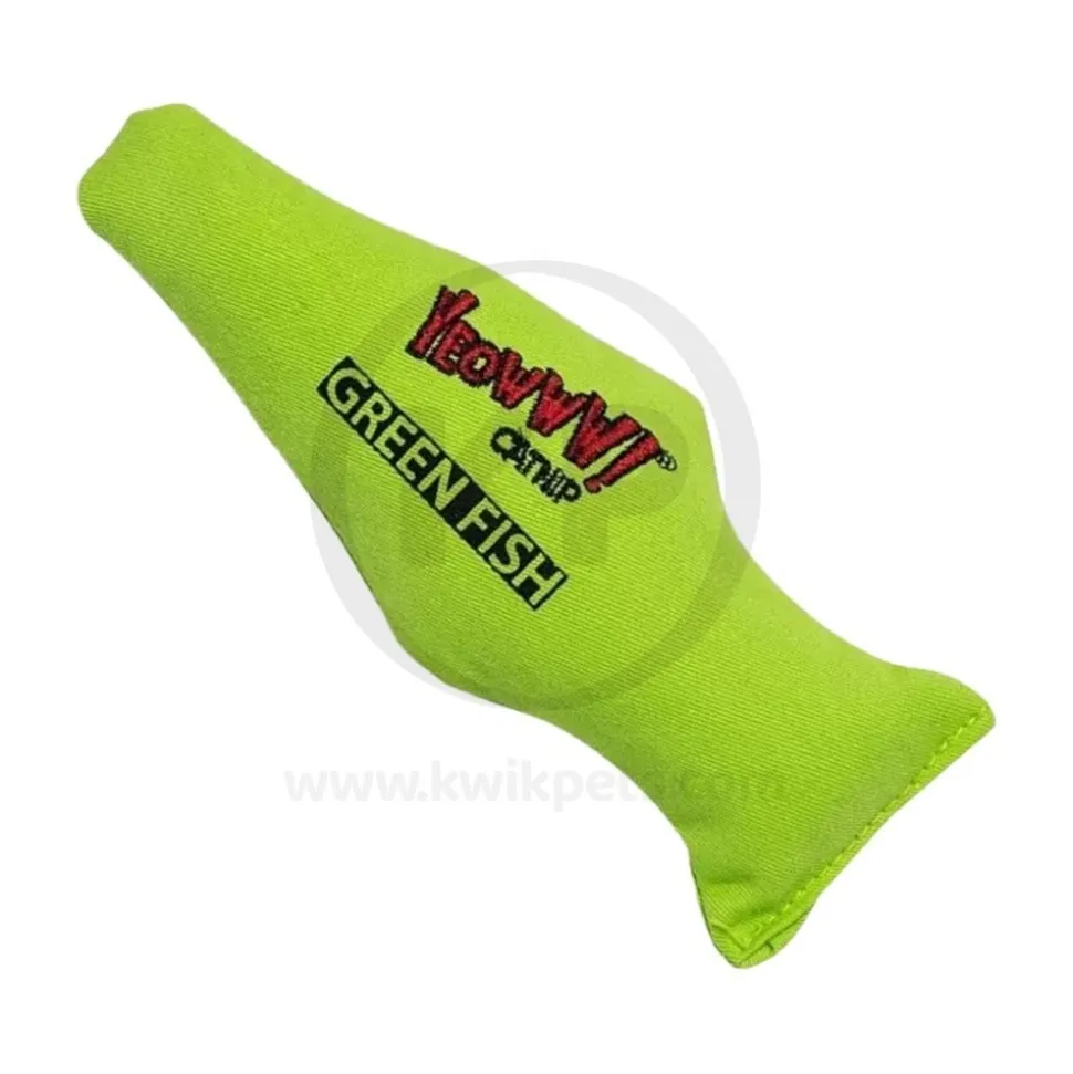 Yeowww! Fish Catnip Cat Toy Green 7-in