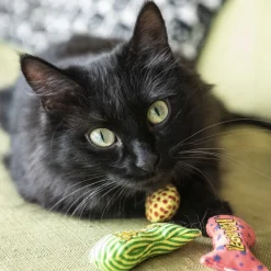 Yeowww! Stinkies Sardines Catnip Cat Toy Yellow & Red 3-in